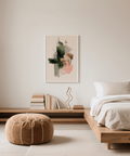Contemporary Art Poster with Pink and Gold accents ideal for bedroom decor