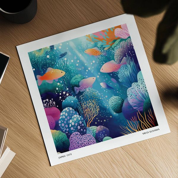 Statement coral reef wall art for ocean lovers