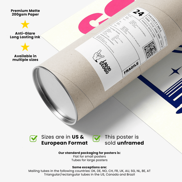 Cosmopolitan Cocktail Art Print with Pink and Blue for modern kitchen poster