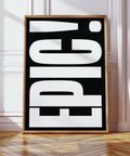 Bold typography art for games rooms