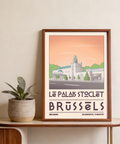 Wide composition of Art Deco Brussels Print highlighting stepped tower