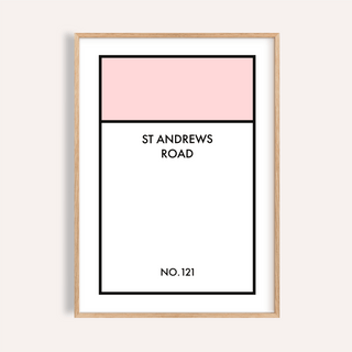 Street Name Family Personal print in Multicolored and White for hallway decor