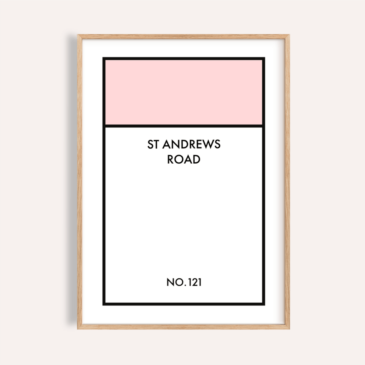 Street Name Family Personal print in Multicolored and White for hallway decor
