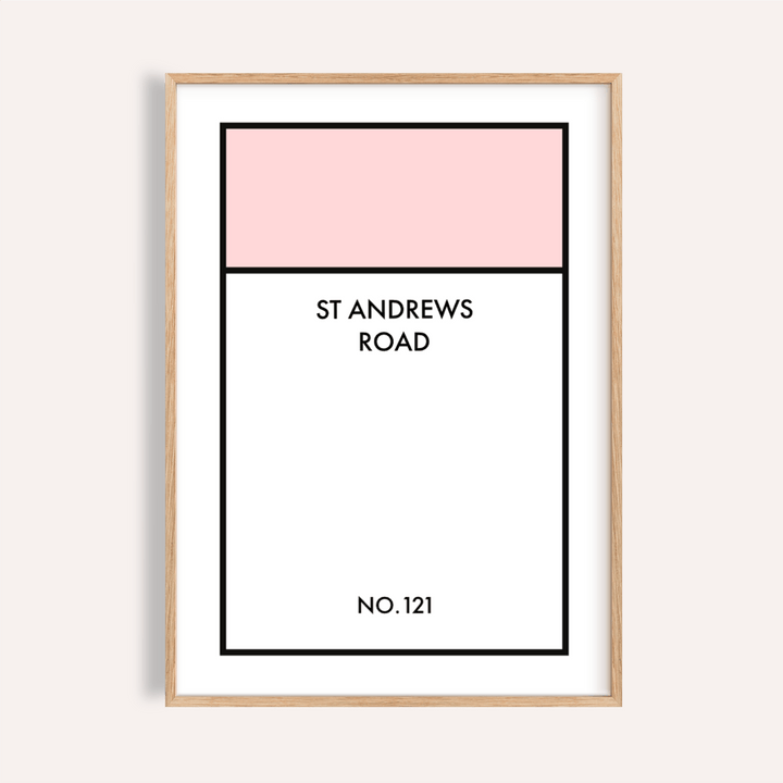 Street Name Family Personal print in Multicolored and White for hallway decor