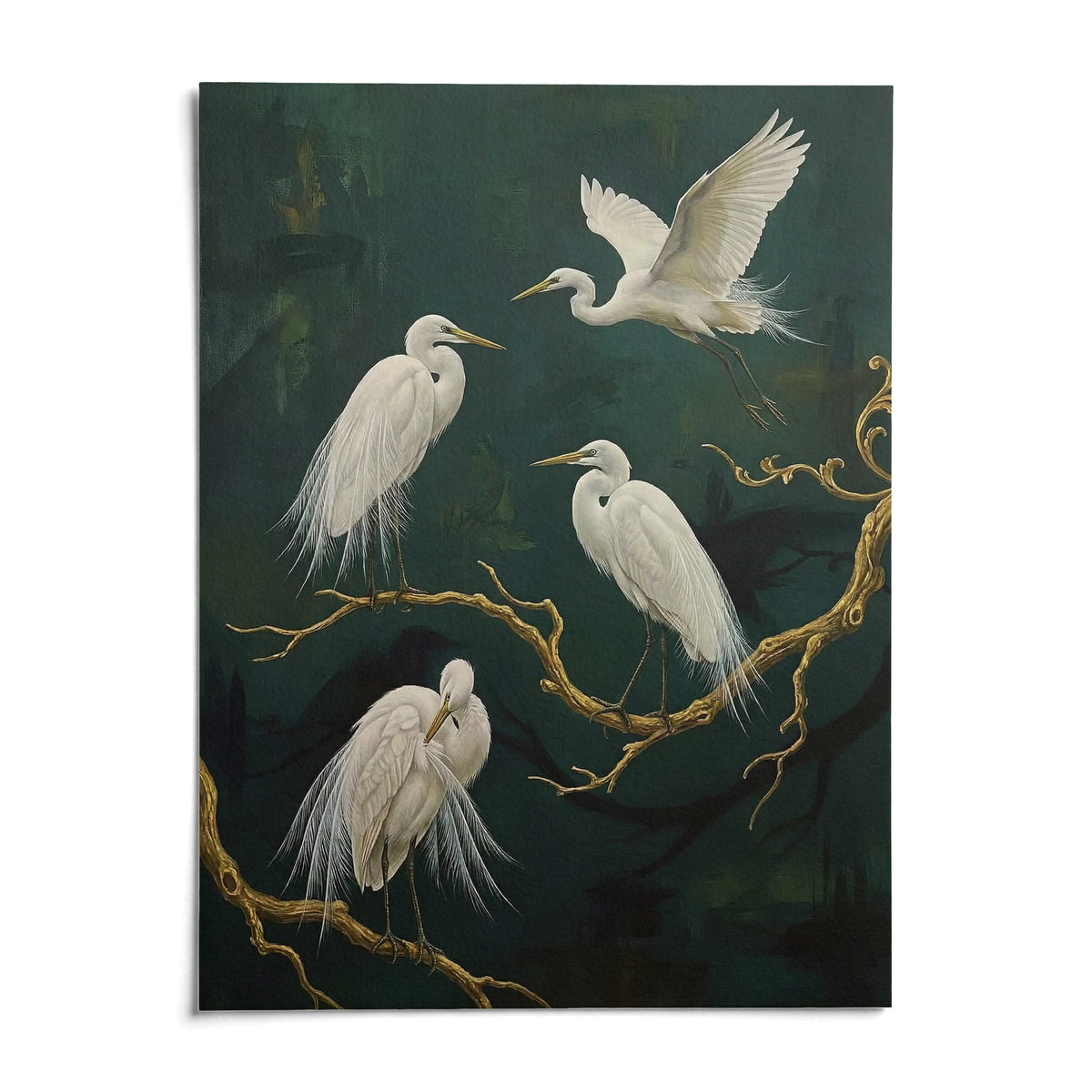 Elegant Bird Art Print, shown as an unframed paper print on a plain white background