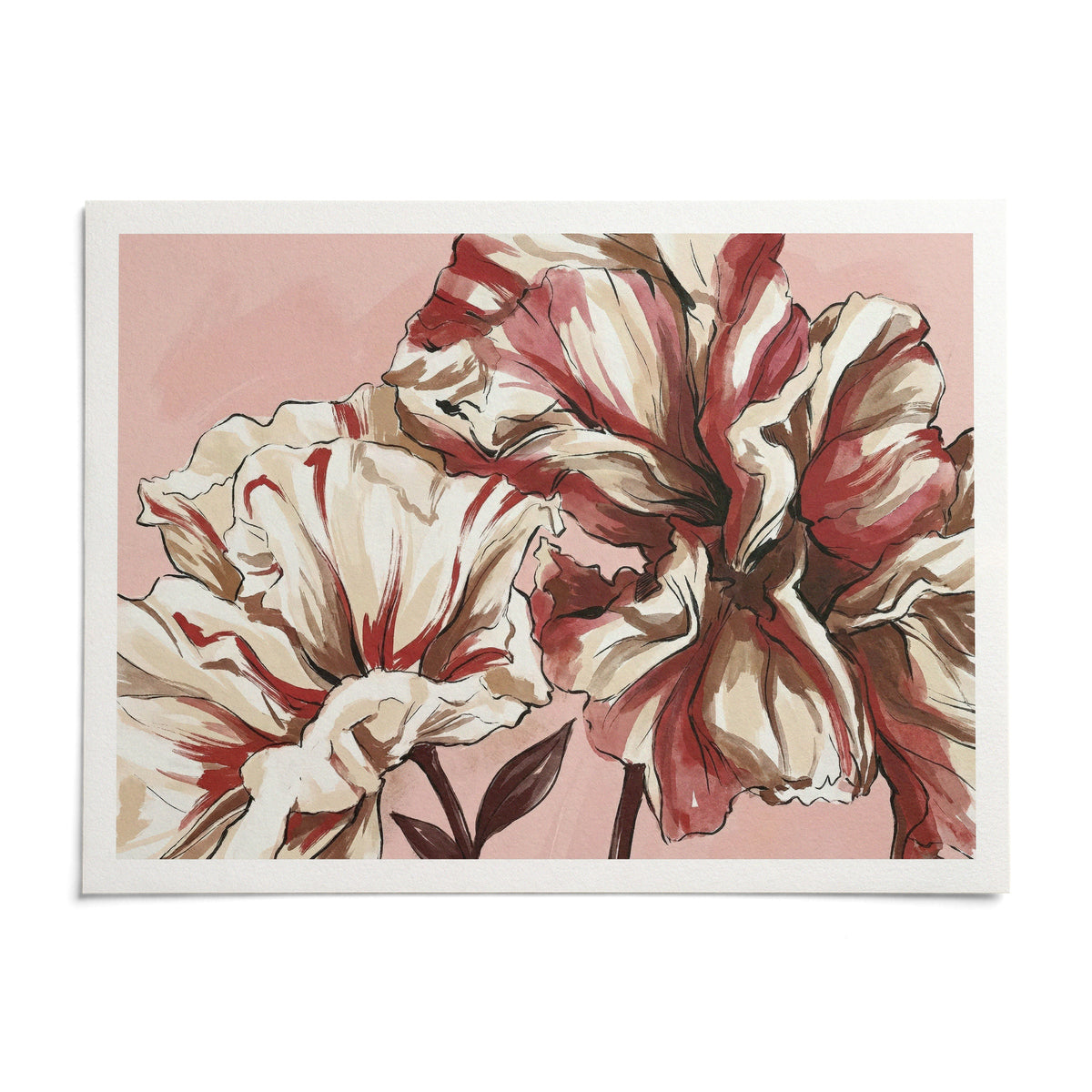 Elegant Floral Art, shown as an unframed paper print on a plain white background