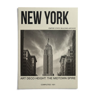 Empire State Building Wall Art, shown as an unframed paper print on a plain white background