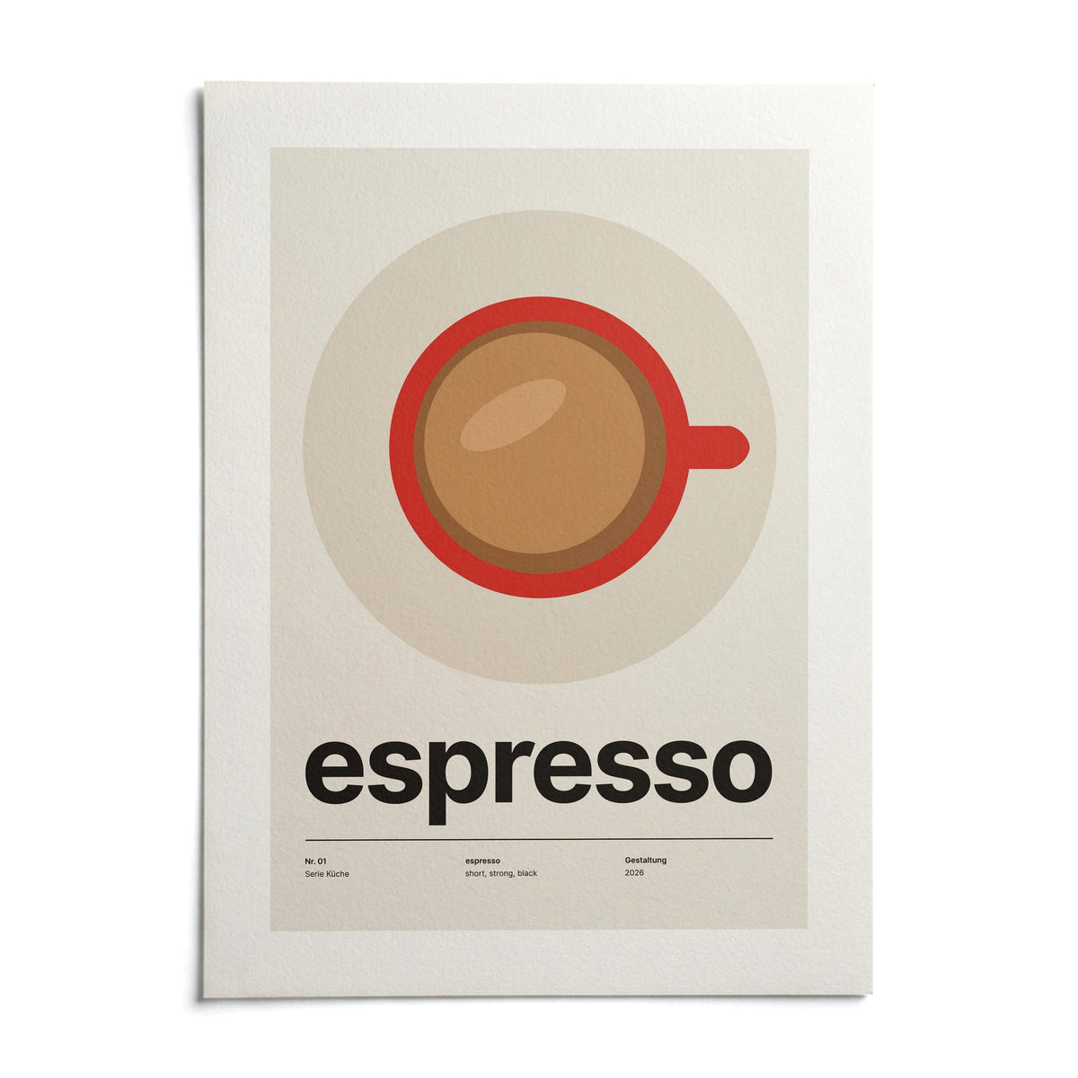 Espresso Cup Print, shown as an unframed paper print on a plain white background