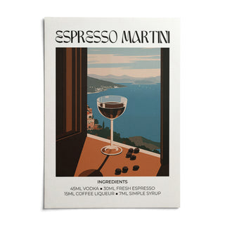 Espresso Martini Poster, shown as an unframed paper print on a plain white background