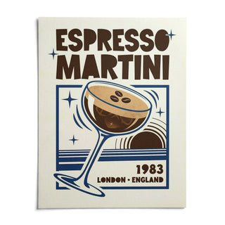 Espresso Martini Print, shown as an unframed paper print on a plain white background
