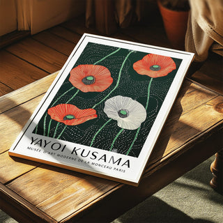 Extra Large Floral Wall Art featuring red and cream flowers in botanical design.
