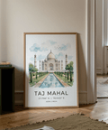 Evening glow on dome in Taj Mahal Art Print with soft sky