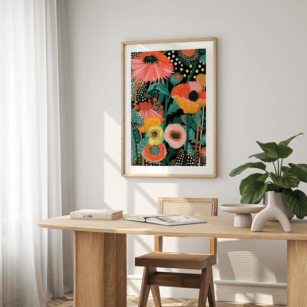 Botanical Tropical Wall Picture in Multicolored style for hallway decor