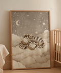 Nursery wall art print, Zebra Nursery Art, beige white color scheme