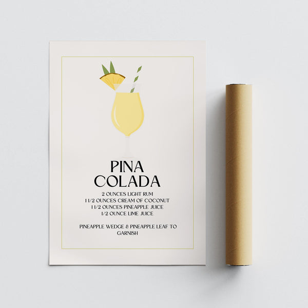 Pineapple and coconut drink print as part of wall pictures for kitchens