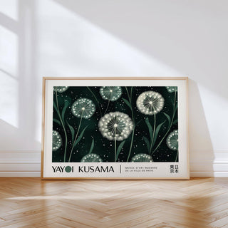 Kusama-inspired horizontal posters in black and white for modern spaces