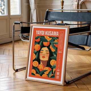 Modern cool wall art print inspired by Yayoi Kusama’s vibrant patterns.