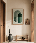 Contemporary Green Tone Poster Print, green and beige for entryway decor
