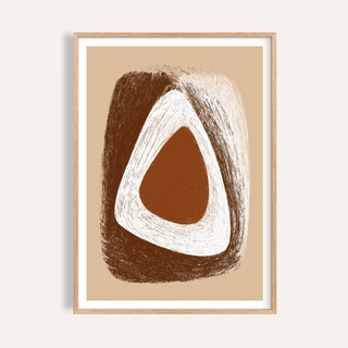 Organic Minimalist Wall Art print with rounded triangular brush motif