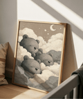 Teddy Bear Wall Art for Nursery with soft Beige tones for playroom decor