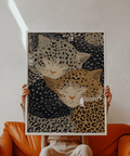 Leopard Print Wall Art with Beige, Black spots for study wall art