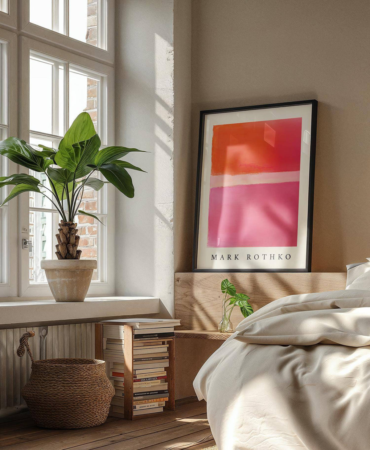 Pink and orange wall art perfect for modern home decor