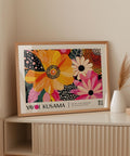 Abstract flower poster for eclectic interior design.