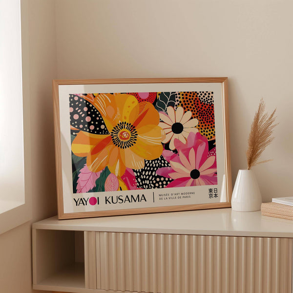 abstract floral poster art with intricate dot work