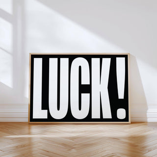 Matte finish artwork with clean typography in lucky gifts