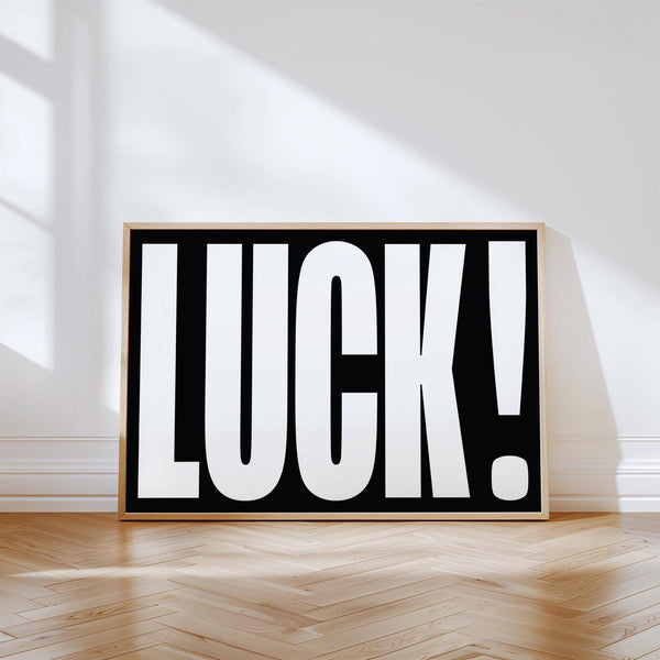 Matte finish artwork with clean typography in lucky gifts