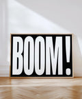 Modern black-and-white BOOM typography wall art