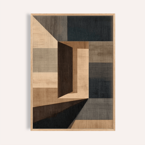 Abstract Geometric Wall Art print in Brown, Beige, Gray for office