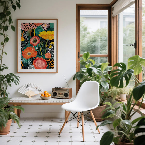 Close-up of beautiful flower art showing organic shapes and swirled floral centers.