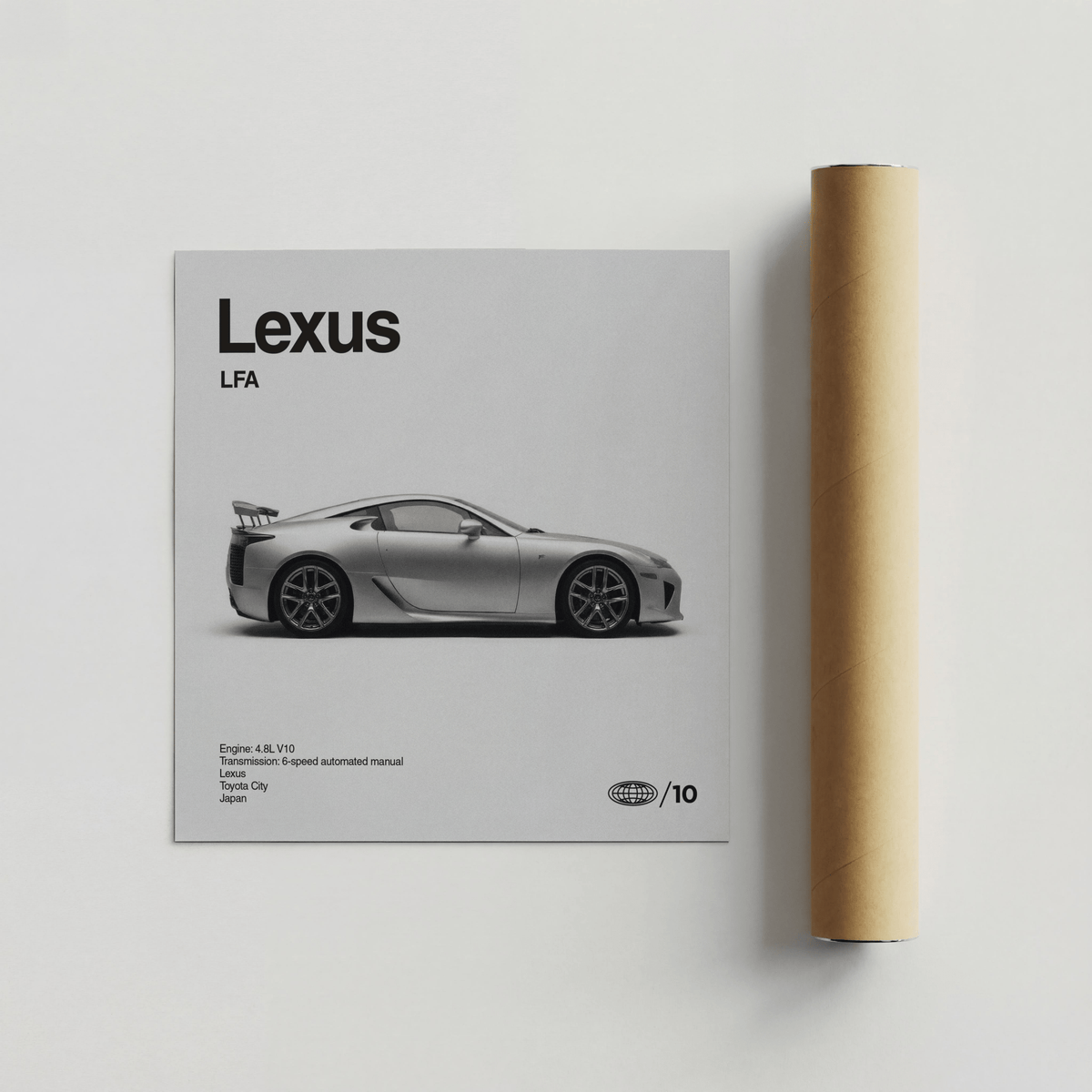 Minimalist Gray Lexus Art Print wall art for studio space