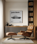 Aston Martin Art Print with Gray accents for home library or den