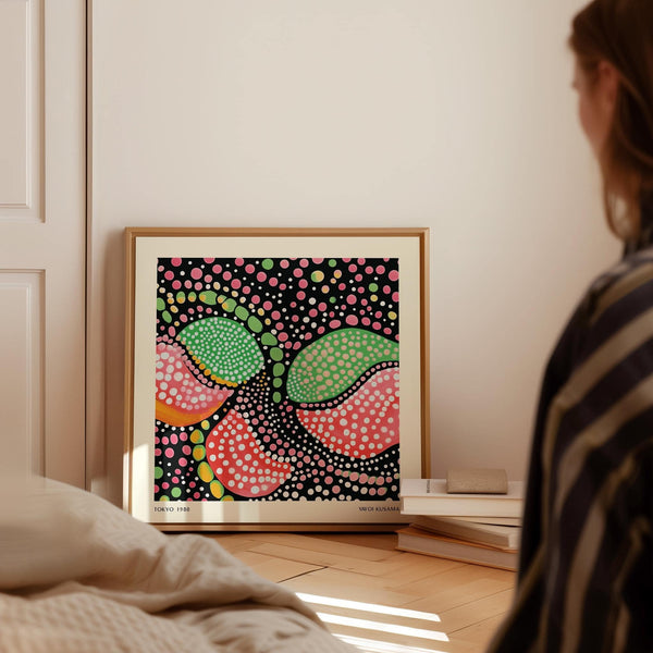 framed green pink art for contemporary decor