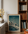 Straight-on poster image of Hasui Kawase snow print with subtle border