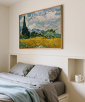 Cypress Tree Landscape poster, Blue and Multicolored palette, cozy reading nook decor