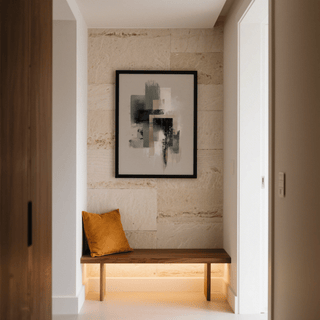 Modern Abstract Poster with gray brushstrokes for study or office wall art