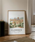 Unframed Florence Italy Art Print laid flat showing color palette