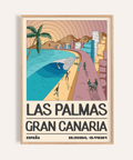 Las Palmas Art Print showing palm tree and sweeping bay