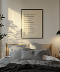 Custom Quote Poster art print with neutral colors for bedroom decor