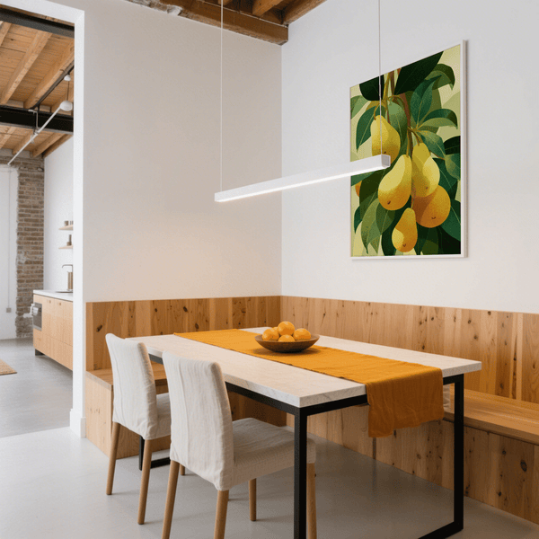 Pear Wall Art with green leaves perfect for living room wall art