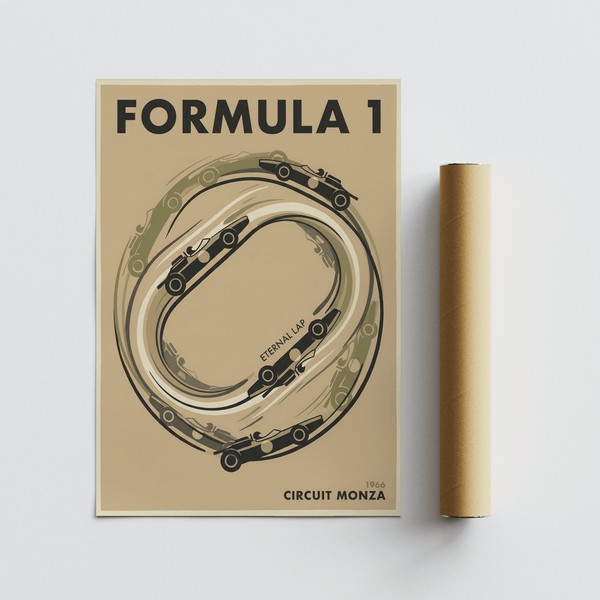 Monza Circuit Wall Art illustration paired with CIRCUIT MONZA text