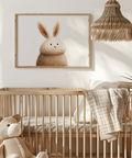Cute Rabbit Wall Art animal poster with White background for nursery