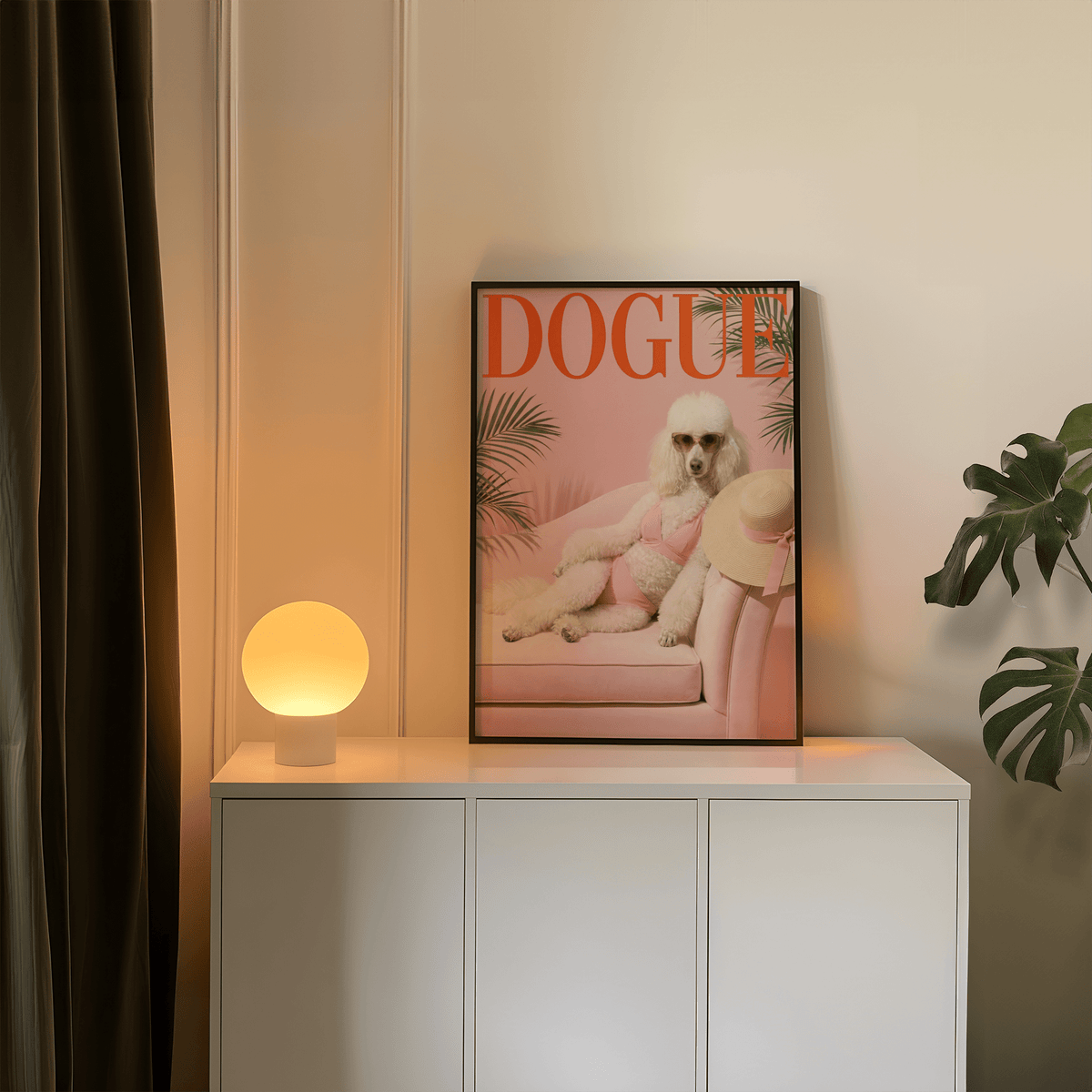 Sexy Poodle Print showing White fur details for a playful art print