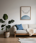 Minimal Wall Decor minimalist print Blue and White for dining room