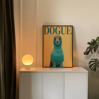 Cute Pet Wall Art for playful bedroom decor in green, gray, and yellow