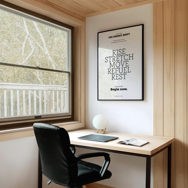 Clean black text Posters with Inspirational Sayings about mindful living.