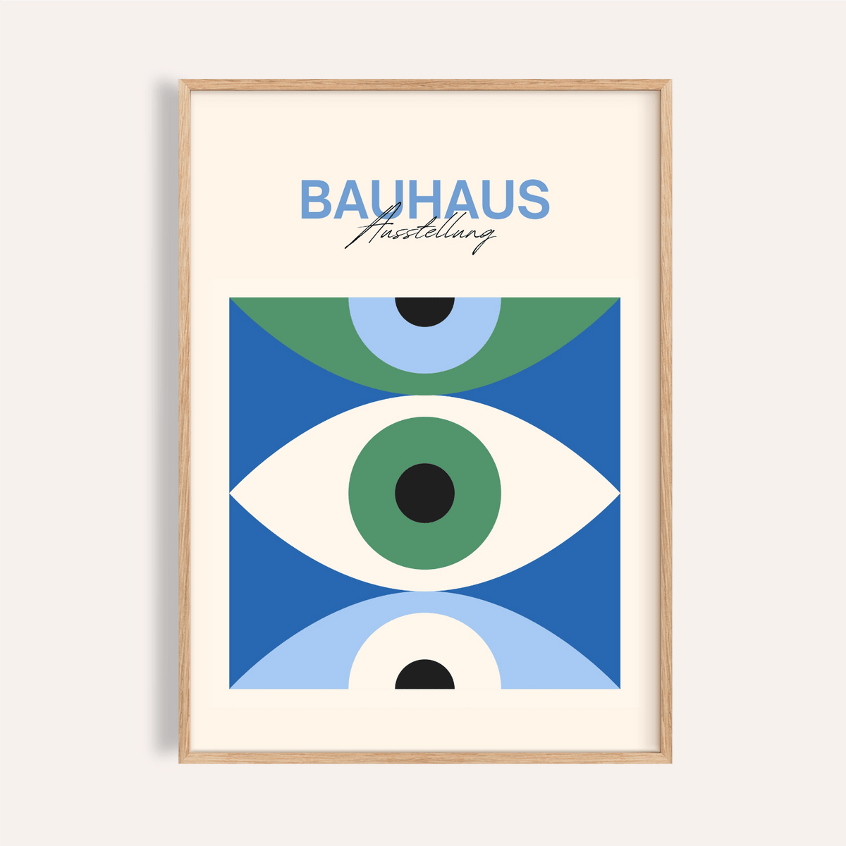 Eye Art Print in blue, green, and white for modern living room wall art